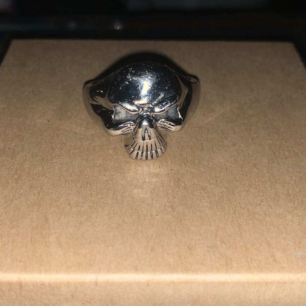 Men’s Sterling Silver skull ring, normal wear and tear